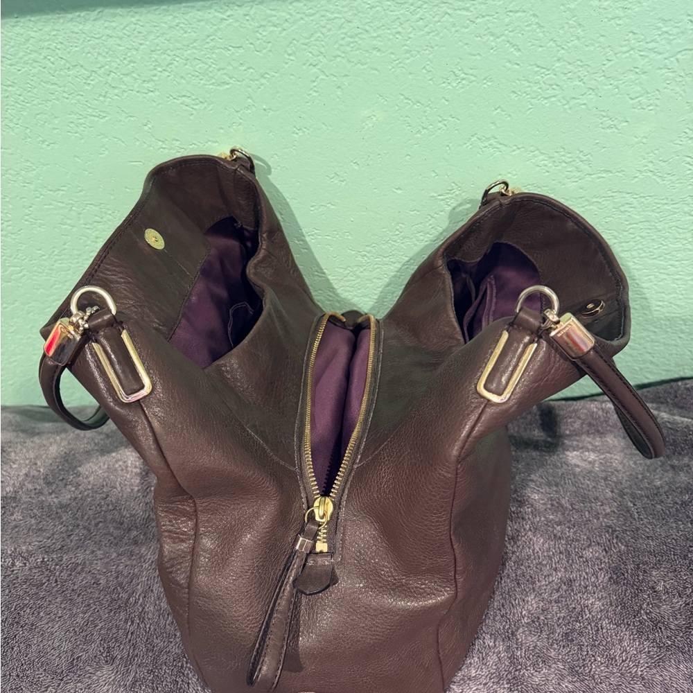 Coach Brown Leather Shoulder Bag - Picture 4 of 6
